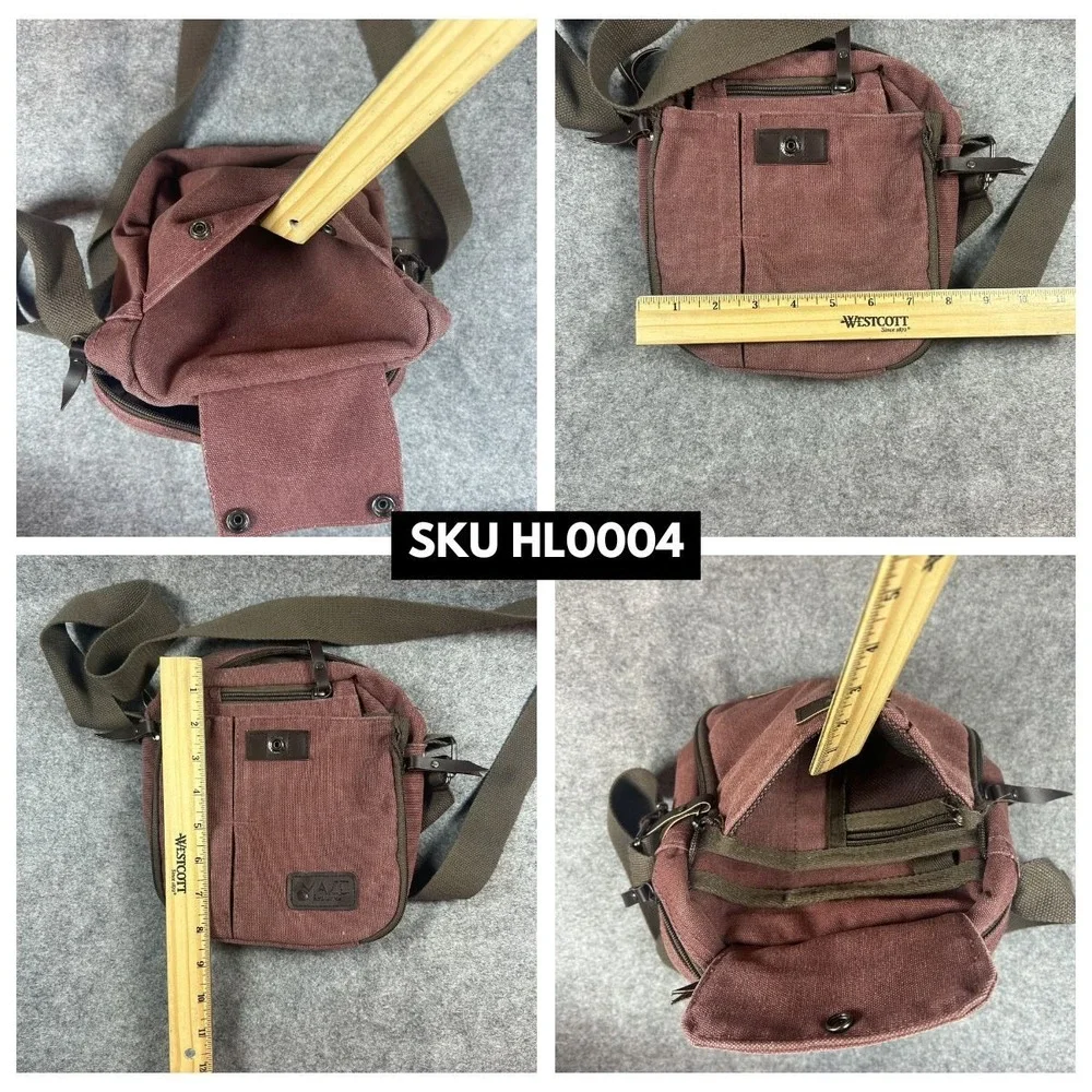 Maze Exclusive Canvas Crossbody Bag Small Maroon Durable Utility Messenger